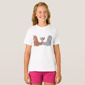 Schattige mannelijke en Vrouw walrussen T-shirt (Voorkant volledig)