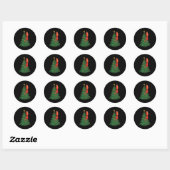 Schattige Marcus The Worm Prettig Kerstfeest Sinte Ronde Sticker (Vel)
