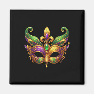 Schattige Mardi Gras Mask Fun 2025 Mardi Gras Part Magneet