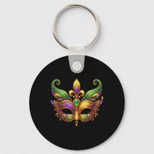 Schattige Mardi Gras Mask Fun 2025 Mardi Gras Part Sleutelhanger