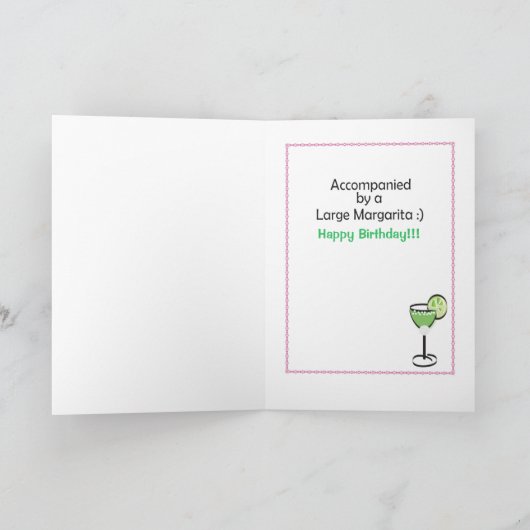 Schattige Margarita Etnisch Vrouw Cartoon Verjaard Kaart (Binnen)