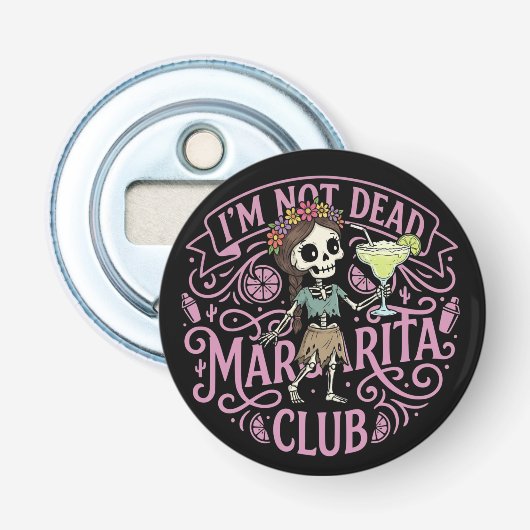 Schattige Margarita Skelet Button Flesopener (Voorkant)