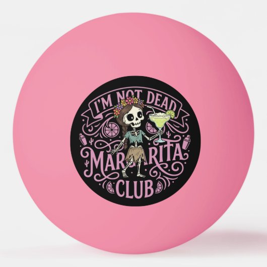 Schattige Margarita Skelet Pingpongbal (Voorkant)