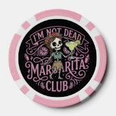 Schattige Margarita  Skelet Poker Chips (Achterkant)