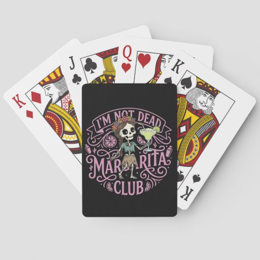 Schattige Margarita Skelet Pokerkaarten (Achterkant)