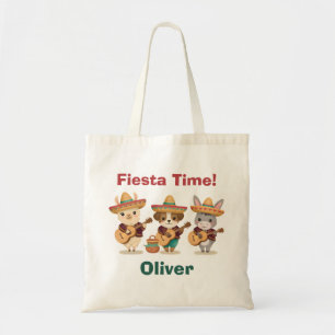 Schattige Mariachi-dieren Lama Ezel Puppy Fiesta Tote Bag