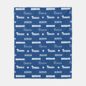 Schattige marineblauw herhalende naam gepersonalis fleece deken (Voorkant)