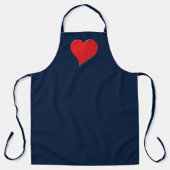 Schattige marineblauw rood groot hart minimalistis schort (Voorkant)