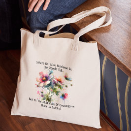 Schattige marineblauwe en roze WATERVERF BLOEMEN R Tote Bag