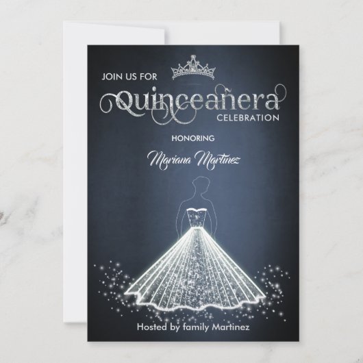 Schattige marinekleurenjurk in Navy Blue luxe Kaart (Voorkant)