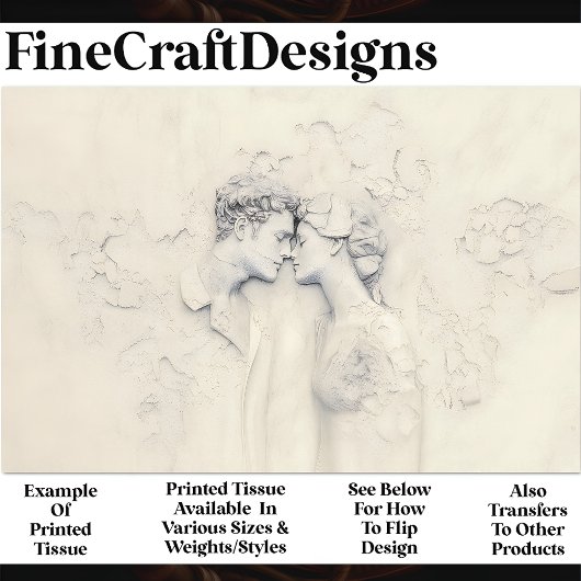 Schattige marmeren paar in liefde Carving X4 Decou Tissuepapier