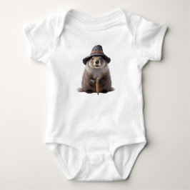 Schattige marmot met heks romper