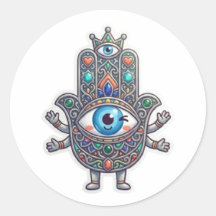 Schattige Marokkaanse Amazigh Hamsa Boze Oog Kawai