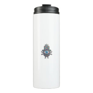 Schattige Marokkaanse Amazigh Hamsa Boze Oog Kawai Thermosbeker