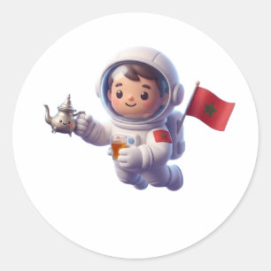 Schattige Marokkaanse astronaut Kawaii 3D sticker
