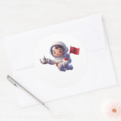 Schattige Marokkaanse astronaut Kawaii 3D sticker (Envelop)