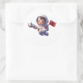 Schattige Marokkaanse astronaut Kawaii 3D sticker (Tas)