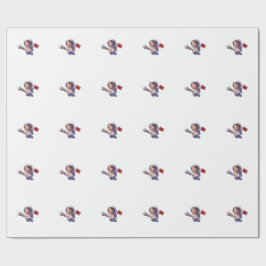 Schattige Marokkaanse astronaut Kawaii 3D sticker Cadeaupapier