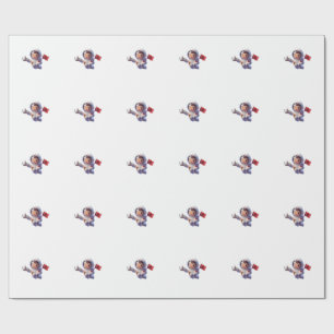 Schattige Marokkaanse astronaut Kawaii 3D sticker Cadeaupapier