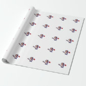 Schattige Marokkaanse astronaut Kawaii 3D sticker Cadeaupapier (Uitgerold)