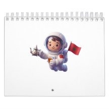 Schattige Marokkaanse astronaut Kawaii 3D sticker