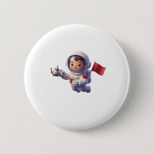 Schattige Marokkaanse astronaut Kawaii 3D sticker