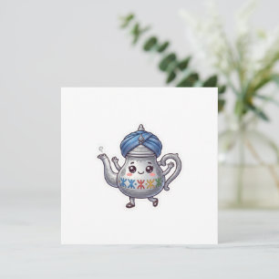 Schattige Marokkaanse Berber Theepot Kawaii Sticke Kaart
