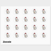Schattige Marokkaanse Kawaii Kat met Fez Sticker (Vel)