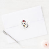 Schattige Marokkaanse Kawaii Kat met Fez Sticker (Envelop)