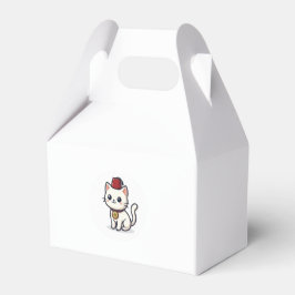 Schattige Marokkaanse Kawaii Kat met Fez Sticker Bedankdoosjes