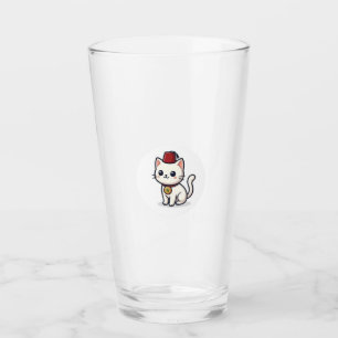 Schattige Marokkaanse Kawaii Kat met Fez Sticker Glas