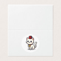 Schattige Marokkaanse Kawaii Kat met Fez Sticker