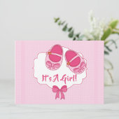 Schattige "Mary Janes" Het is een meisje Baby show Kaart (Staand voorkant)