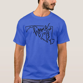 Schattige Maryland Home State Outline Sticker 2 T-shirt
