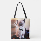 Schattige Mask Blue Eyed Siamese Kitten Photo Tote Bag (Achterkant)