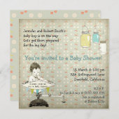  Schattige Mason Jars Baby Boy Shower Kaart (Voorkant / Achterkant)