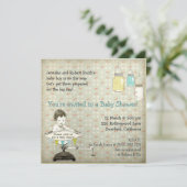  Schattige Mason Jars Baby Boy Shower Kaart (Staand voorkant)