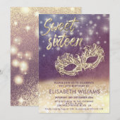 Schattige Masquerade charmant glittery ombre paars Kaart (Voorkant / Achterkant)