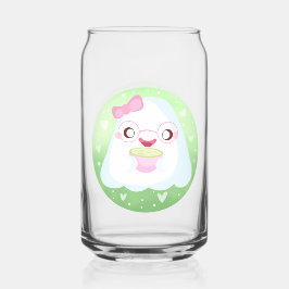 Schattige Matcha Latte Geest Blikvorm Glas