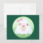 Schattige Matcha Latte Geest Briefkaart (Voorkant / Achterkant)
