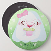 Schattige Matcha Latte Geest Ronde Button 6,0 Cm (Voorkant /achterkant)