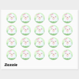 Schattige Matcha Latte Geest Ronde Sticker