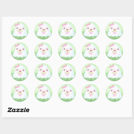 Schattige Matcha Latte Geest Ronde Sticker (Vel)