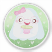 Schattige Matcha Latte Geest Sticker (Voorkant)