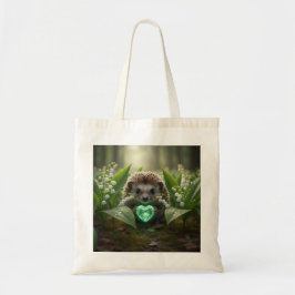 Schattige May Hedgehog met Smaragden Hart Tote Bag