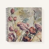 Schattige Meadow WildFlowers Emerson Quote Pink Jo Notitieboek (Voorkant)