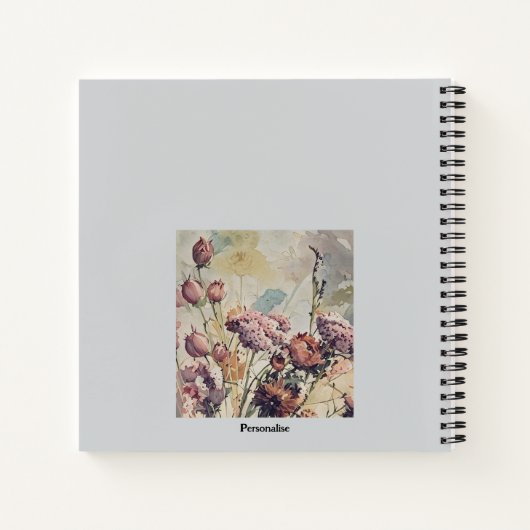 Schattige Meadow WildFlowers Emerson Quote Pink Jo Notitieboek (Achterkant)