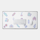 Schattige Medisch cartoon Dokter Verpleegkunde Doo Bureaumat (Keyboard & Muis)