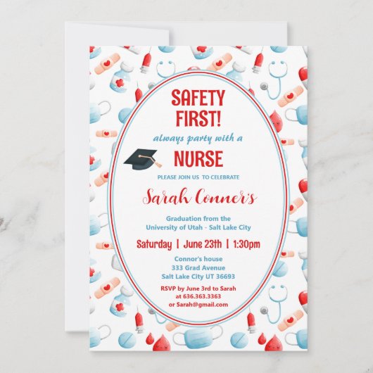 Schattige Medisch Verpleegkundige Afstuderen Uitno Kaart (Voorkant)