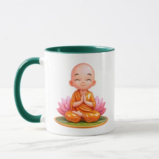 Schattige meditatie monnik kind mok (Links)
